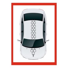 Mlh Store Bal Peteği Tavan-Kaput Oto Özel Yeni Sticker Set 100*20 cm - 55*20 cm