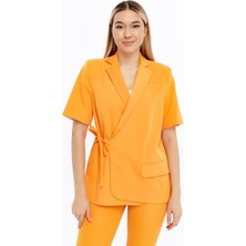 Select Moda Kadın Yandan Bağlamalı Kısa Kollu Ceket
