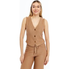 Select Moda Kadın Kolsuz Triko Takım