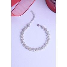 INNUENDO JEWELRY 925 Ayar Gümüş Sıralı Papatya Bileklik