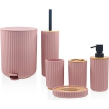 UltraMint Pembe 6 Parça Banyo Seti, Şıklık ve Konfor Sunar