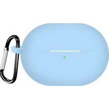 Gpack Huawei Freebuds Pro 4 Uyumlu Kılıf Mat Kancalı Silikon SF13 Mavi