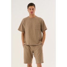 Alexandergardı Cep Detaylı Bağlamalı Keten Görünümlü Tişört-Şort Takım