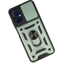 Karahanbey Newface Poco M5 Kılıf Pars Lens Yüzüklü Silikon - Yeşil