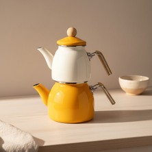 Bambum Nostalji Ahşap Kulplu Çaydanlık Hardal