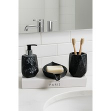 UltraMint Modern Geometrik Mermer Desenli Banyo Seti, 3 Parça, Şık ve Fonksiyonel