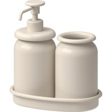 UltraMint Şık 3 Parça Banyo Seti, Bej Renkli, Temizlik ve Konfor Için Tasarlandı