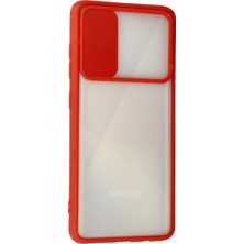 Sh Ticaret Newface Galaxy A71 Kılıf Palm Buzlu Kamera Sürgülü Silikon - Kırmızı