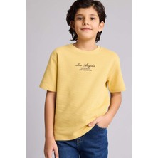 DeFacto %100 Pamuk New Regular Fit Bisiklet Yaka Baskılı Kısa Kollu Tişört Erkek Çocuk G7153A826SM