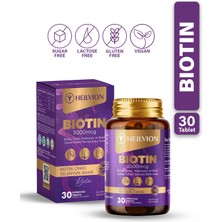 HEILVION Biotin 5.000 Mcg - Biotin, Çinko, Selenyum, Bakır Içeren Saç ve Tırnak Vitamini ( 30 Tablet )