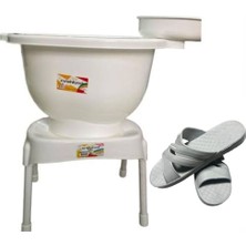 UltraMint Kurun Kurna 4'lü Takım: Tabure, Terlik ve Hamam Tası Seti