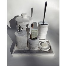 UltraMint Şık Mermer Desenli Banyo Seti, Zarif ve Fonksiyonel Tasarım