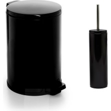 UltraMint Yumuşak Kapanan Çelik Çöp Kovası, Siyah, 12 Litre, Pedallı, Dayanıklı