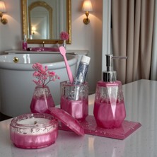 UltraMint Şık Epoksi Banyo Seti, Sıvı Sabunluk, Fırçalık, Sabunluk ve Tepsi