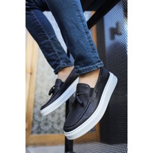 Zapatos CH127 Loafer-X Erkek Günlük Bağcıksız Corcik Cilt Klasik Ayakkabı Cbt - Siyah