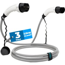 Hims EMEF-22T2-GB-3 22KW Tip 2 Soketli Gri 3m Elektrikli Araç Şarj Kablosu