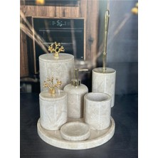 UltraMint Şık ve Dayanıklı 7'li Mermer Banyo Seti, Tarzınıza Zarafet Katın