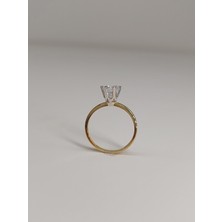 Cemal Demircioğlu 14 Ayar Altın Modern Taç Montür Tektaş Kadın Yüzük