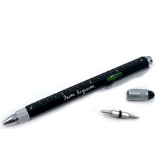 Endorfia Libe-Çok Fonksiyonlu Mühendis ve Mimar Kalemi (Metre, Su Terazisi, Mini Yıldız ve Düz Tornavida Ucu ) (Kişiye Özel)