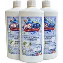 Mr.cin Robot Süpürge Deterjanı Beyaz Sabun Kokulu 1 Litre x 3 Adet