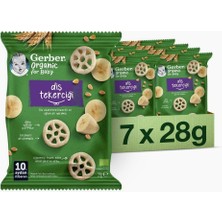 Braventa Collection Gerber Organic Diş Tekerciği Tahıl Bazlı ve Muzlu Bebek ve Küçük Çocuk Ek Gıdası 7 x 28G