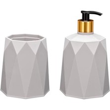 UltraMint Şık 2'li Diş Fırçalık ve Sıvı Sabunluk Lavabo Seti