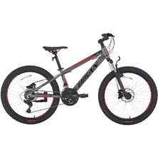 Bisan Cooper Çocuk Bisikleti 30 cm Md 24 Jant 21 Vites Füme Kırmızı