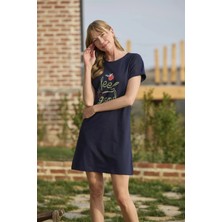 Aria's Closet Arias Closet Meyve ve Yaprak Baskılı Dantelli Feel Good Gecelik