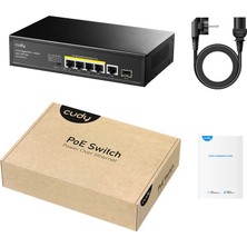 Binbir Göz Bilgisayar Cudy GS1005PTS1 5 Port 10/100/1000 4 Port Poe+ 1 Port Uplınk+ 1 Sfp 120W Yonetılemez Desktop Swıtch