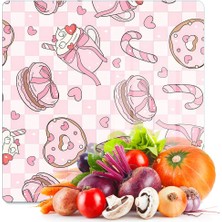 Decovetro Cam Kesme Tahtası ve Sunumluk Kare Love Serisi Sugar Desenli 30 x 30 cm