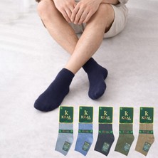 Kral Socks Erkek Bambu Patik Düz Desen (5 Çift) Dikişsiz Çorap