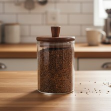 Mien Akasya Kapaklı Borosilikat Cam KAVANOZ-330 ml