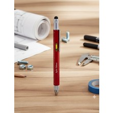 Endorfia Libe-Çok Fonksiyonlu Mühendis ve Mimar Kalemi (Metre, Su Terazisi, Mini Yıldız ve Düz Tornavida Ucu ) (Kişiye Özel)