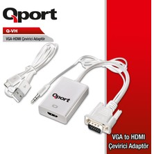 Binbir Göz Bilgisayar Qport Q-Vh VGA To Hdmı+Ses Çevirici Adaptör