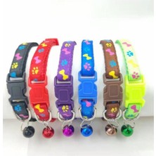 Braventa Collection Pati Desenli Zilli Kedi Boyun Tasması 19X1 cm Kırmızı