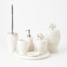 UltraMint Şık Beyaz Mermer Banyo Seti, 7 Parça, Klasik Tasarım