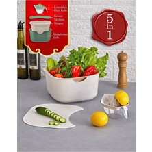 Favorin Karıştırma Kabı Kesme Tahtası Süzgeç Limon ve Narenciye Sıkacağı Seti