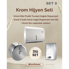 UltraMint 3'lü Hijyen Seti Krom, Sıvı Sabunluk, Tuvalet Kağıt Dispenseri, Havlu Dispenseri