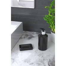 UltraMint Şık Siyah Kompozit Granit Sabunluk, Dayanıklı ve Modern Tasarım