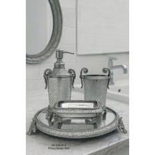 UltraMint Şık Kristal Motifli Aynalı Pirinç Banyo Seti, 4 Parça