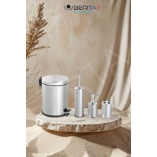 UltraMint Modern 4'lü Banyo Seti, Çöp Kovası, Tuvalet Fırçası ve Sabunluk