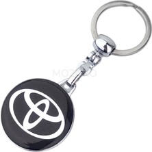 Mozoko Yüksek Kaliteli Siyah Toyota Logolu Damla Baskılı Şık Hediyelik Araç Anahtarlığı