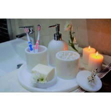 UltraMint Afyon Beyaz Mermer 5'li Banyo Seti, Şıklık ve Zarafetiyle Tarzınızı Tamamlar