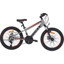 Bisan Cooper Çocuk Bisikleti 28 cm Md 20 Jant 21 Vites Açık Gri Kırmızı