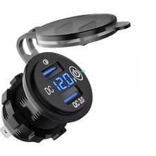 MELLİFERA Karavan Otomobil Tekne Yat Iki USB Type-A  On - Off Anahtarlı Mavi Işıklı