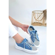 Armüz Enber Mavi Kot Bağcıklı Spor Ayakkabı