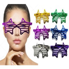 Tuncel Store Metalize Ekstra Parlak Yıldız Panjur Parti Gözlüğü 6 Renk 6 Adet