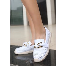 Armüz Riwan Beyaz Cilt Babet Ayakkabı