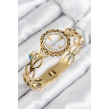 TrendyX 316L Çelik Zirkon Taşlı Takılabilir Gold Renk Kelepçe