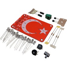 Devre Dünyası Dc 3-12V Yanıp Sönen Flaşörlü Türk Bayraklı Flip Flop Ledli Işık Kendin Yap Hobi Devresi Dıy Lehimleme Kiti - Demonte(Montesiz)